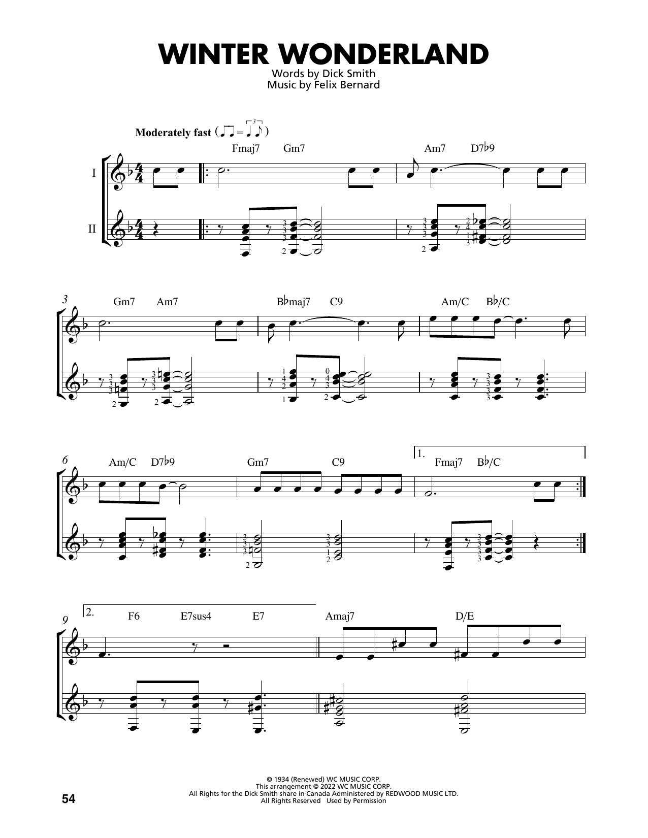 Felix Bernard Winter Wonderland (arr. Mark Phillips) Sheet Music Notes & Chords for Easy Guitar Tab - Download or Print PDF