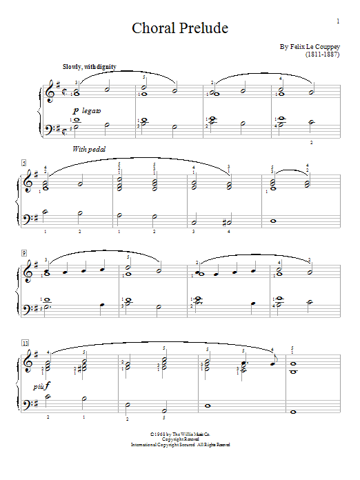 Félix Le Couppey Choral Prelude Sheet Music Notes & Chords for Educational Piano - Download or Print PDF