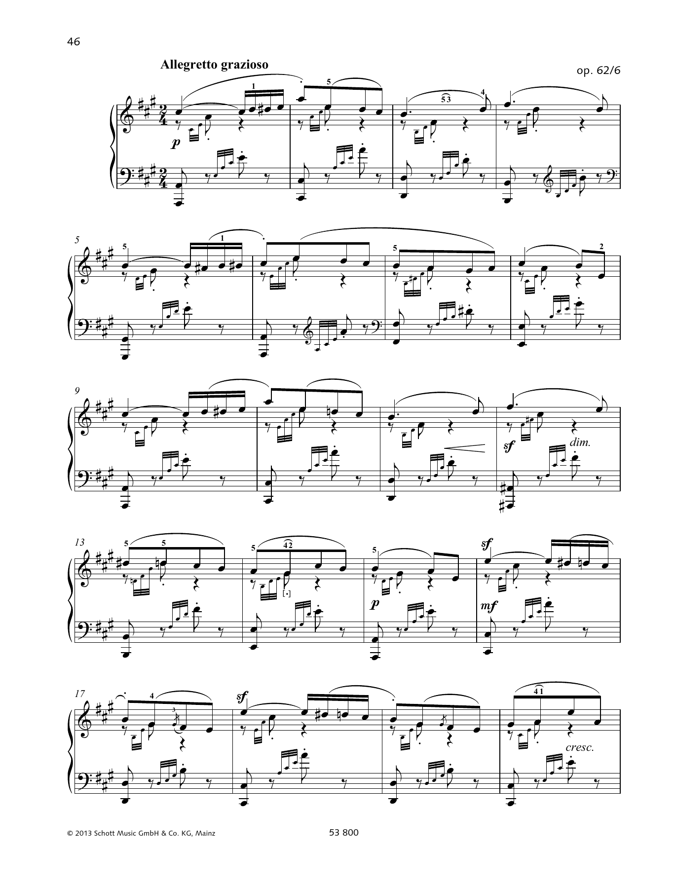Felix Mendelssohn Bartholdy Allegretto Grazioso Sheet Music Notes & Chords for Piano Solo - Download or Print PDF