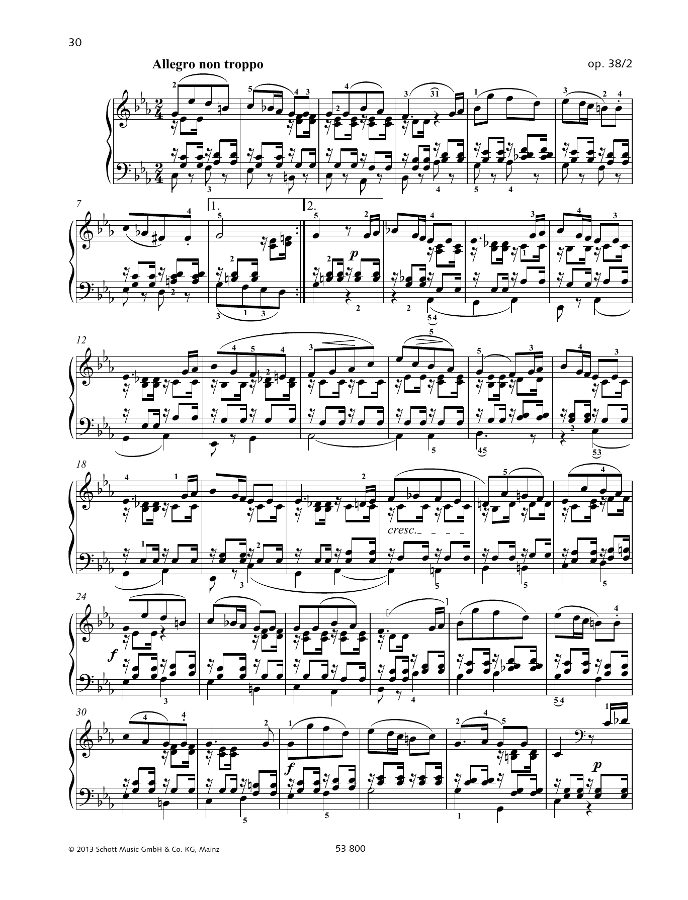 Felix Mendelssohn Bartholdy Allegro non troppo Sheet Music Notes & Chords for Piano Solo - Download or Print PDF