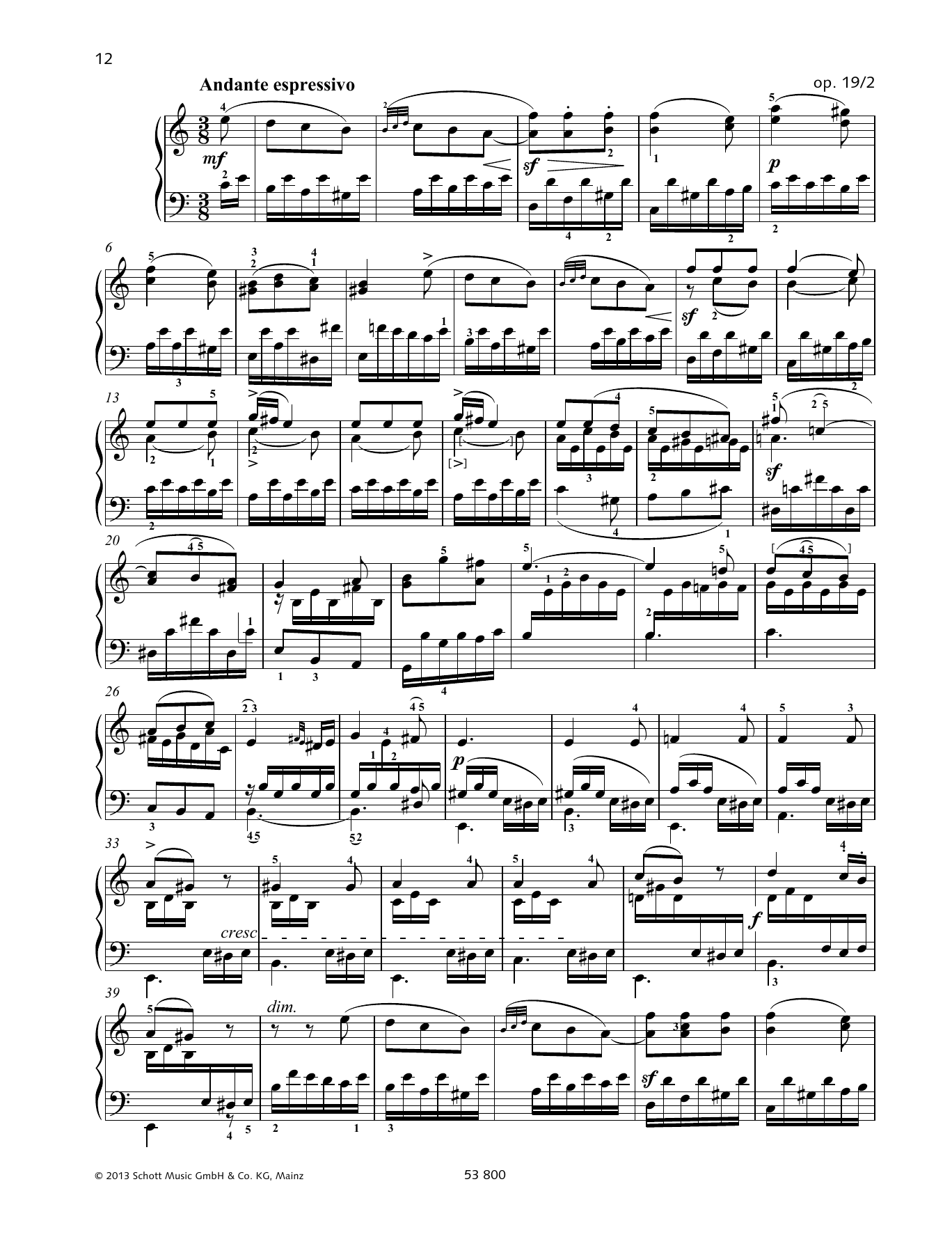 Felix Mendelssohn Bartholdy Andante espressivo Sheet Music Notes & Chords for Piano Solo - Download or Print PDF