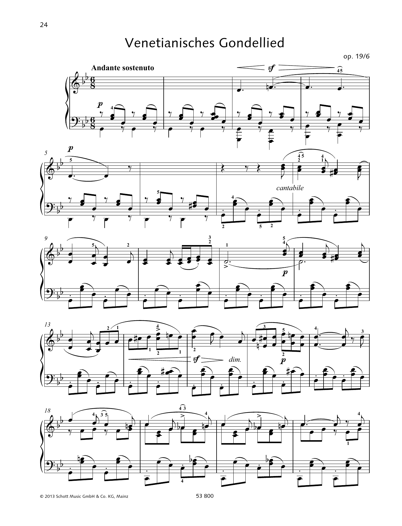 Felix Mendelssohn Bartholdy Andante Sostenuto Sheet Music Notes & Chords for Piano Solo - Download or Print PDF