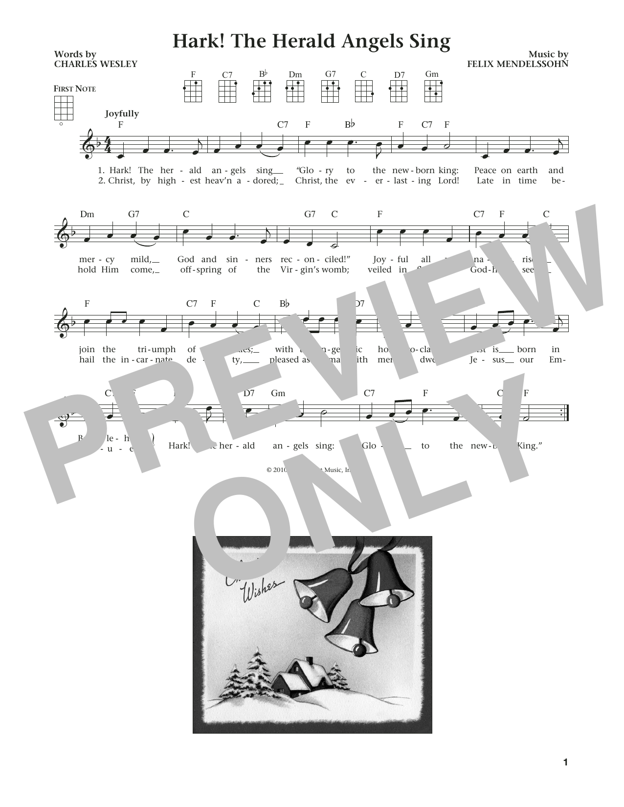Felix Mendelssohn-Bartholdy Hark! The Herald Angels Sing (from The Daily Ukulele) (arr. Liz and Jim Beloff) Sheet Music Notes & Chords for Ukulele - Download or Print PDF