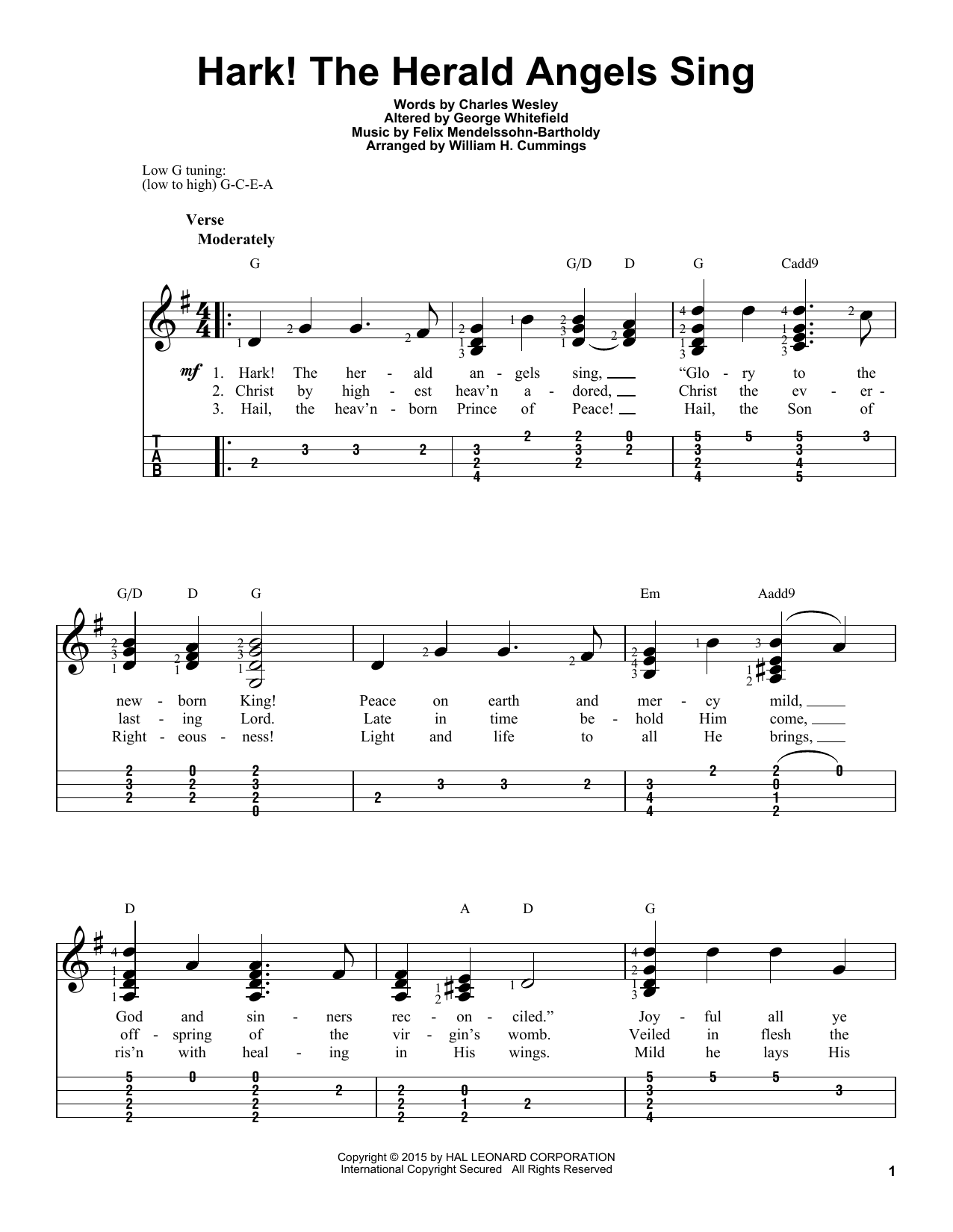 Felix Mendelssohn-Bartholdy Hark! The Herald Angels Sing Sheet Music Notes & Chords for Ukulele Ensemble - Download or Print PDF