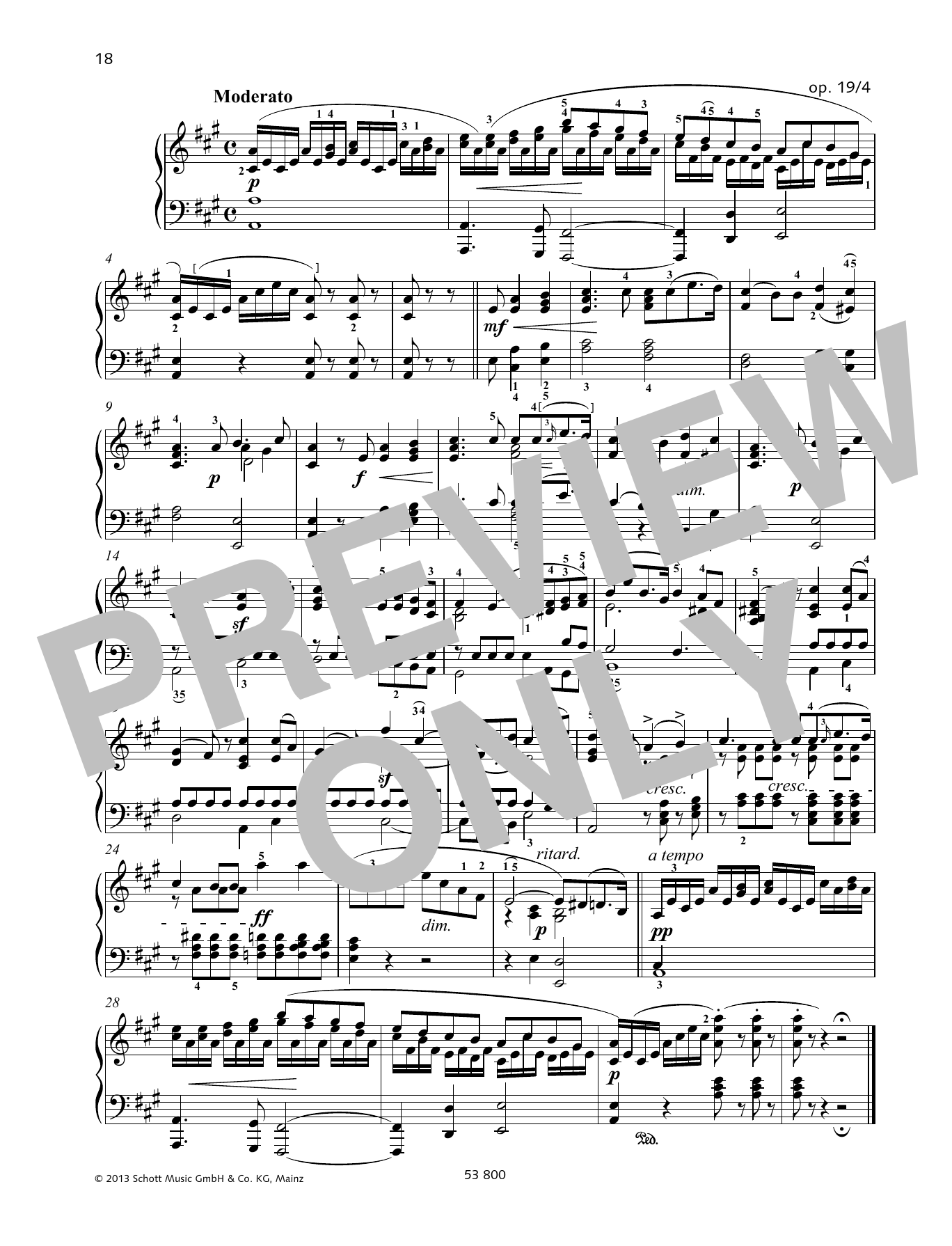 Felix Mendelssohn Bartholdy Moderato Sheet Music Notes & Chords for Piano Solo - Download or Print PDF