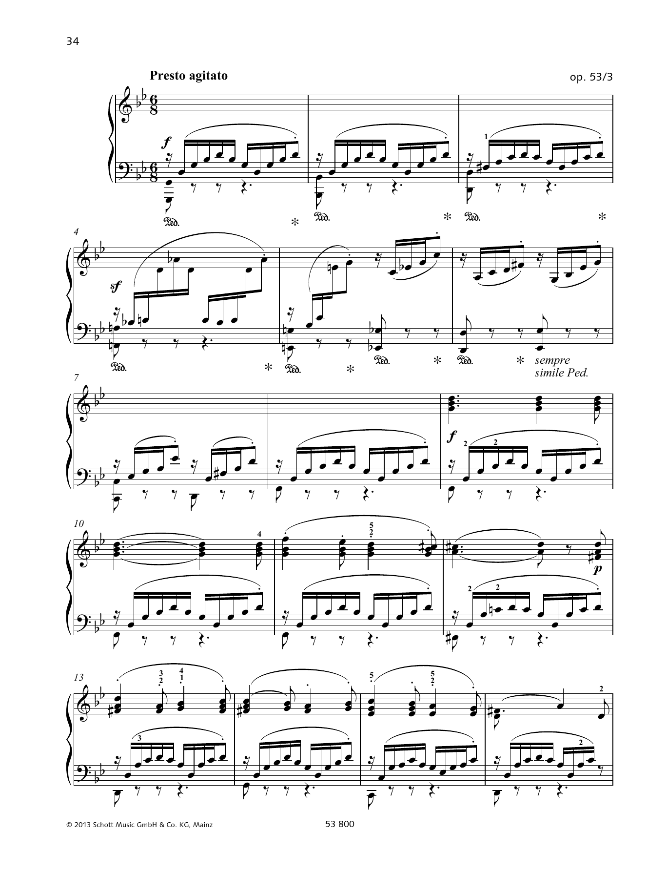 Felix Mendelssohn Bartholdy Presto Agitato Sheet Music Notes & Chords for Piano Solo - Download or Print PDF