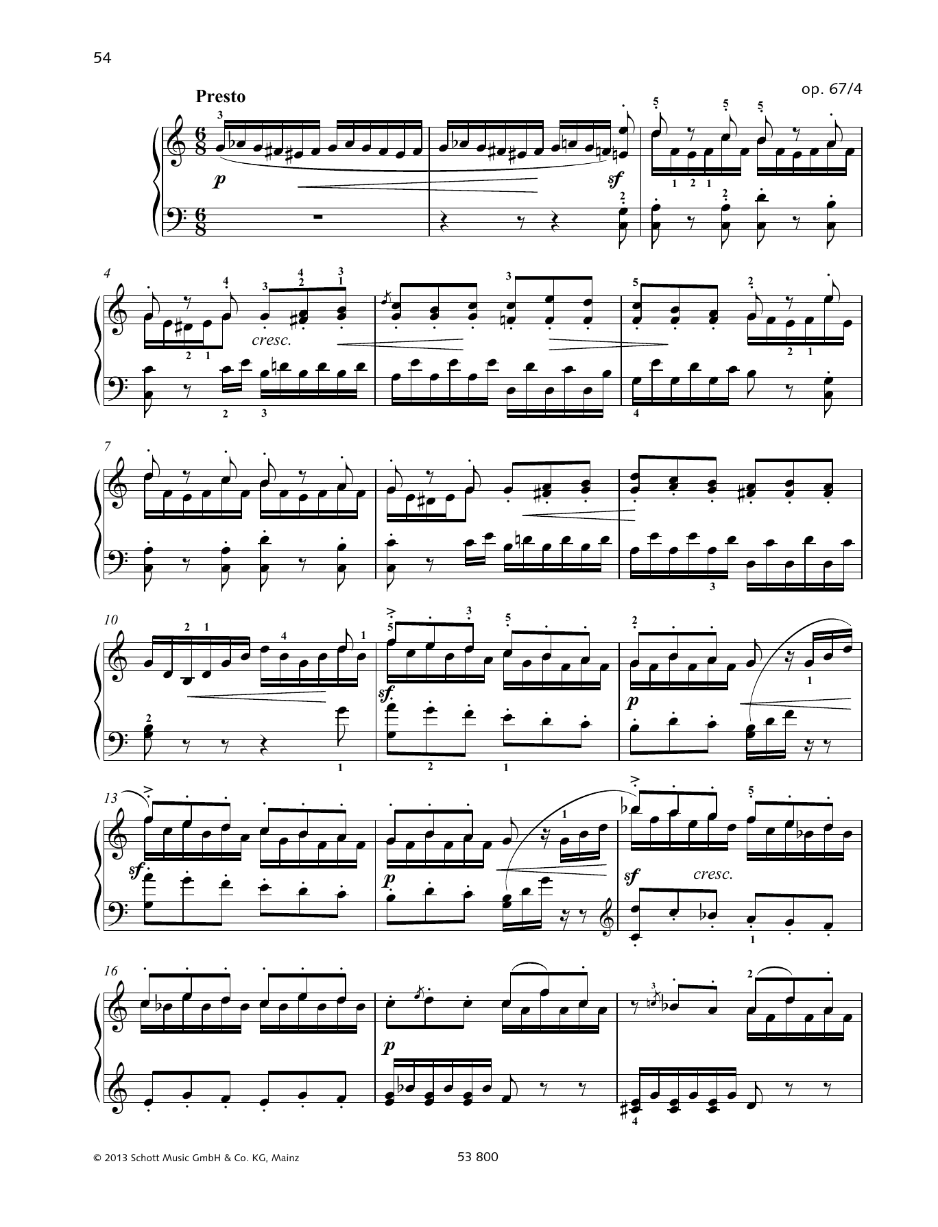 Felix Mendelssohn Bartholdy Presto Sheet Music Notes & Chords for Piano Solo - Download or Print PDF