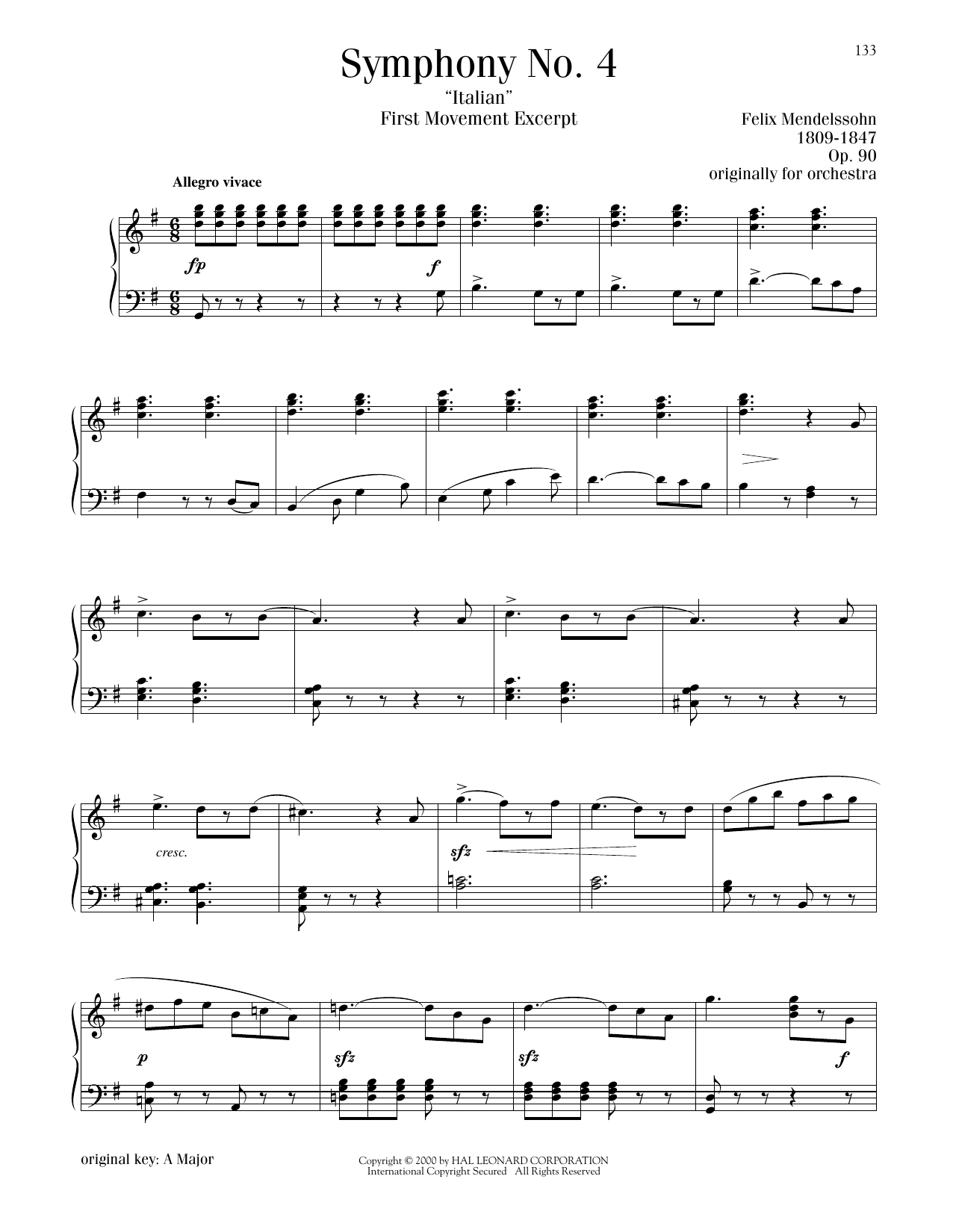 Felix Mendelssohn Symphony No. 4 (