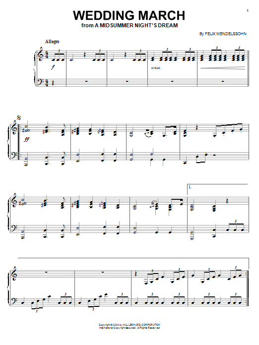 Felix Mendelssohn Wedding March Sheet Music Notes & Chords for Clarinet - Download or Print PDF