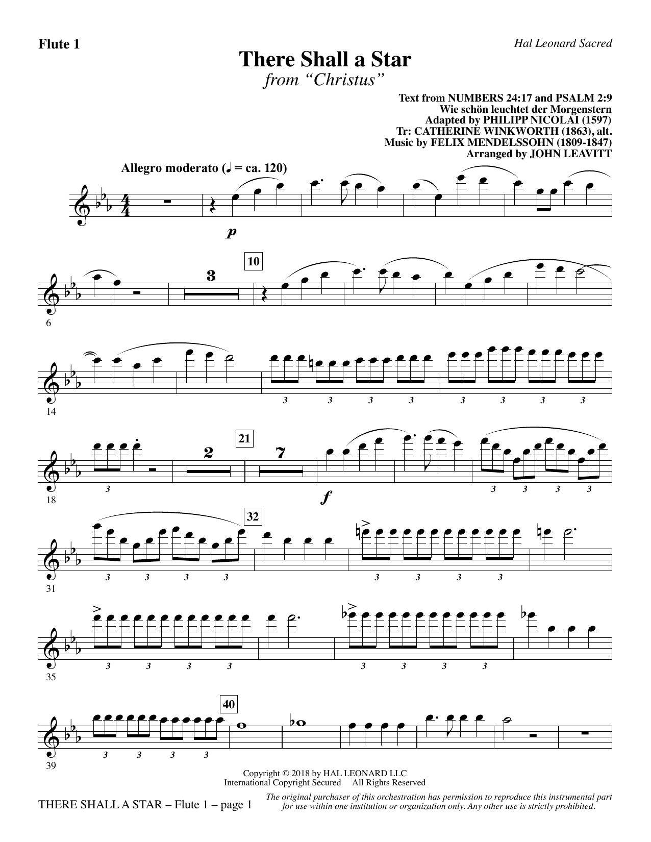 There Shall a Star (arr. John Leavitt) - Flute 1 sheet music