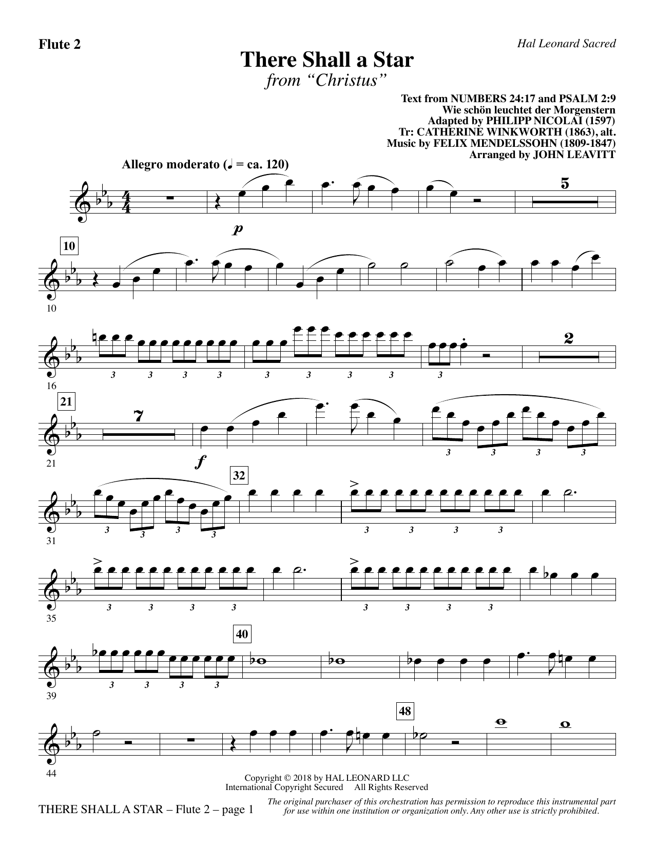 There Shall a Star (arr. John Leavitt) - Flute 2 sheet music