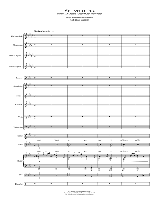 Ferdinand Von Seebach Mein Kleines Herz Sheet Music Notes & Chords for Big Band & Concert Band - Download or Print PDF