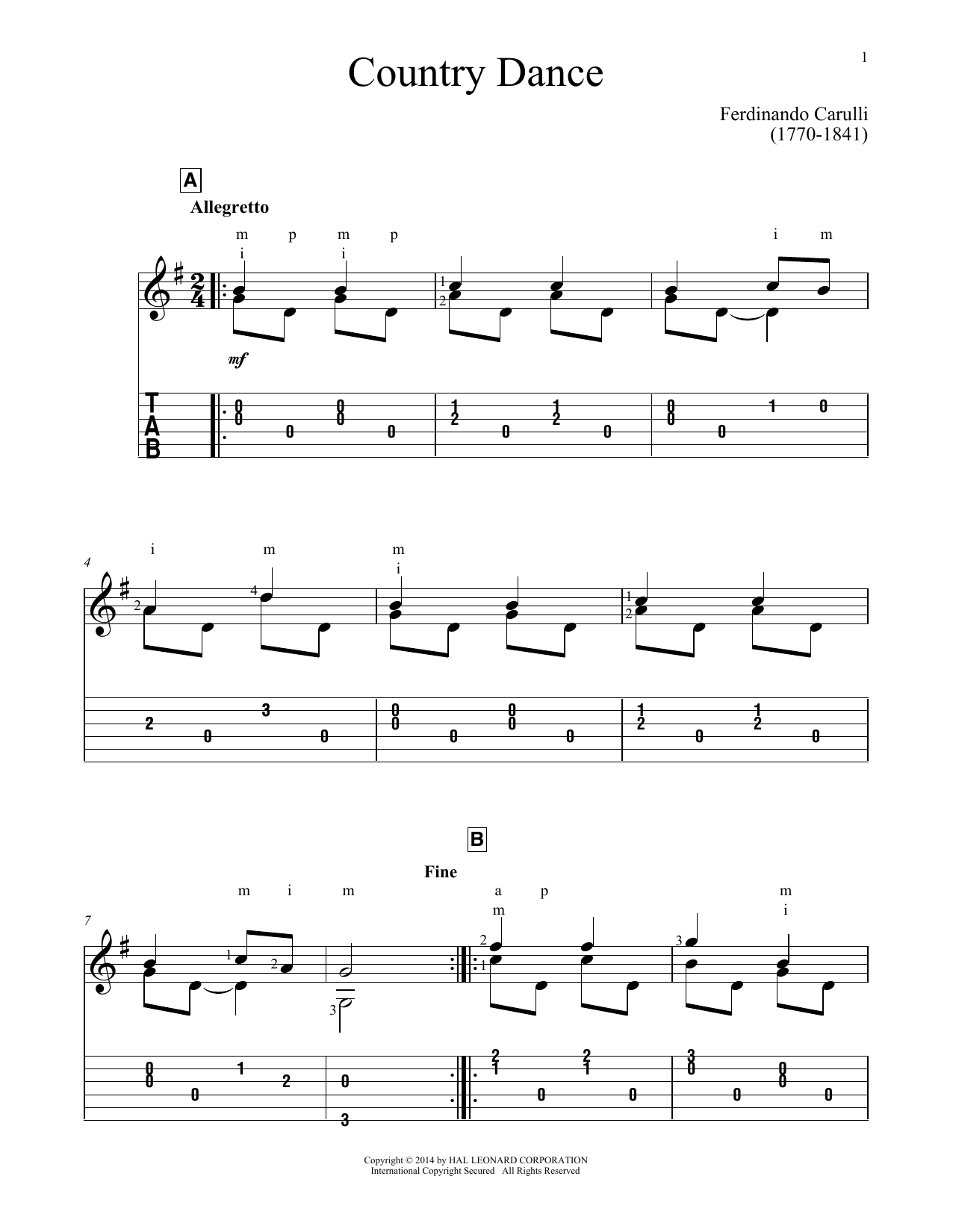 John Hill Country Dance Sheet Music Notes & Chords for Guitar Tab - Download or Print PDF