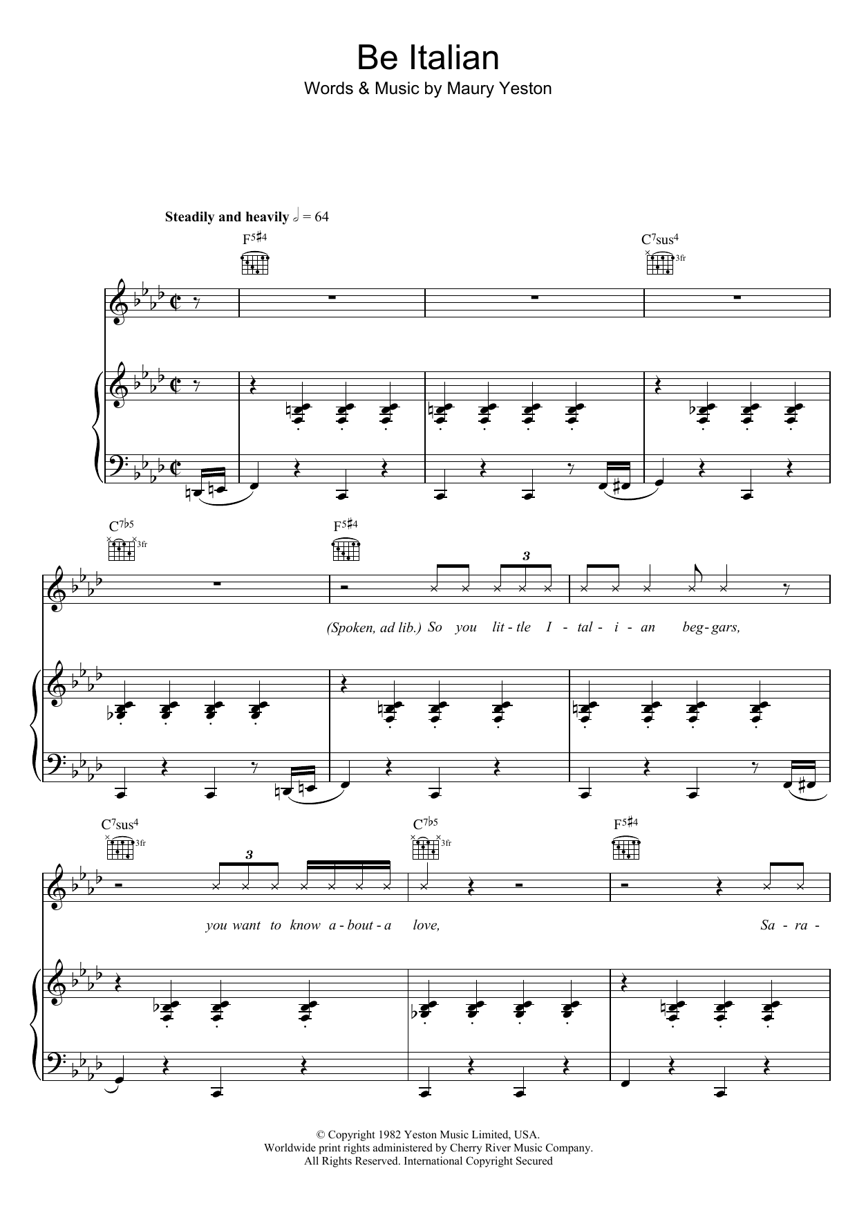 Fergie Be Italian Sheet Music Notes & Chords for Piano, Vocal & Guitar - Download or Print PDF