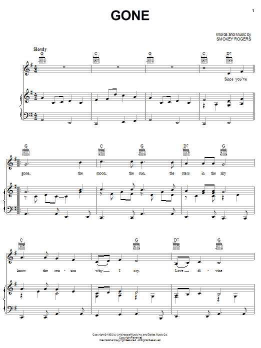 Ferlin Husky Gone Sheet Music Notes & Chords for Melody Line, Lyrics & Chords - Download or Print PDF