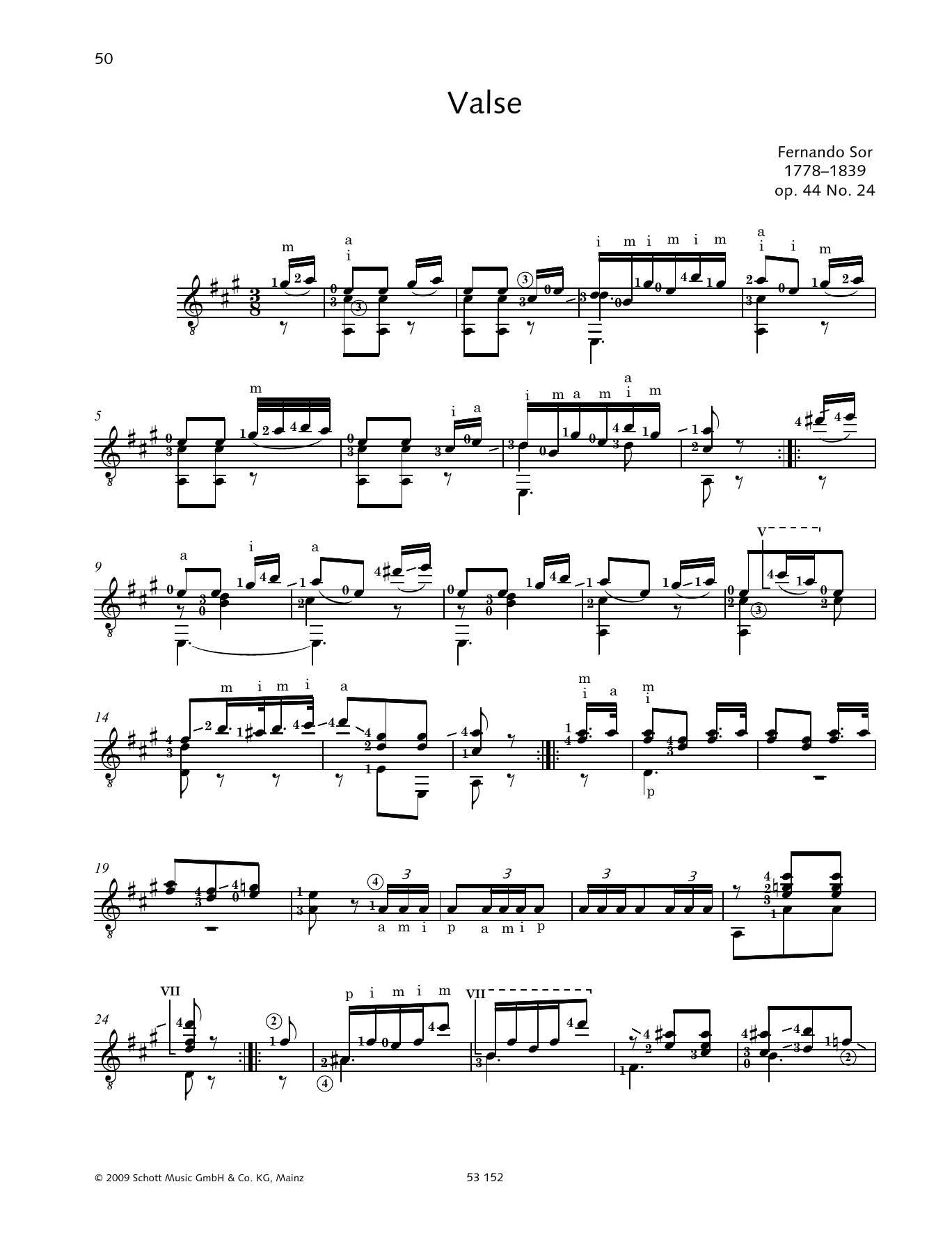 Fernando Sor Valse Sheet Music Notes & Chords for Solo Guitar - Download or Print PDF