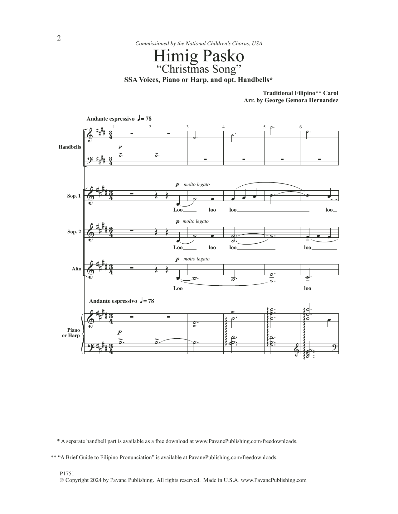 Filipino Folksong Himig Pasko (arr. George G. Hernandez) Sheet Music Notes & Chords for SSA Choir - Download or Print PDF