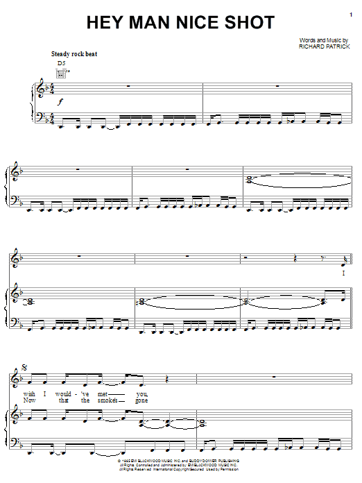 Filter Hey Man Nice Shot Sheet Music Notes & Chords for Easy Bass Tab - Download or Print PDF