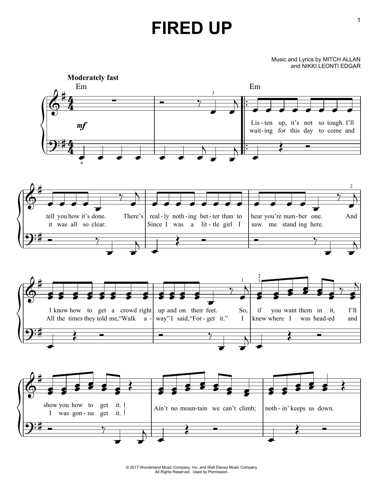 Mitch Allan Fired Up From Disney S Zombies Sheet Music Download Pdf Score 252145