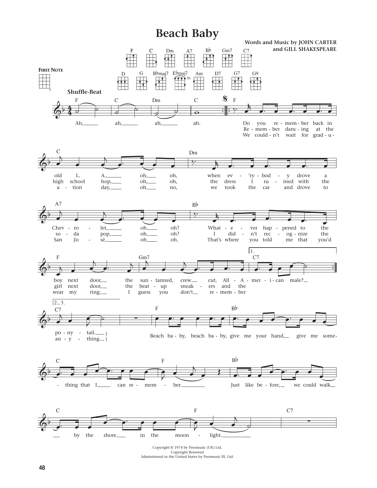 First Class Beach Baby (from The Daily Ukulele) (arr. Jim Beloff) Sheet Music Notes & Chords for Ukulele - Download or Print PDF