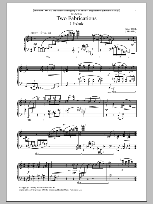 Fisher Tull Two Fabrications (Prelude) Sheet Music Notes & Chords for Piano - Download or Print PDF Fisher Tull Two Fabrications (Prelude) Sheet Music Notes & Chords for Piano - Download or Print PDF