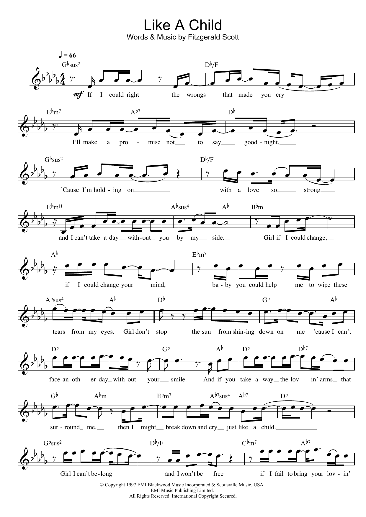 Fitzgerald Scott Like A Child Sheet Music Notes & Chords for Lead Sheet / Fake Book - Download or Print PDF Fitzgerald Scott Like A Child Sheet Music Notes & Chords for Lead Sheet / Fake Book - Download or Print PDF