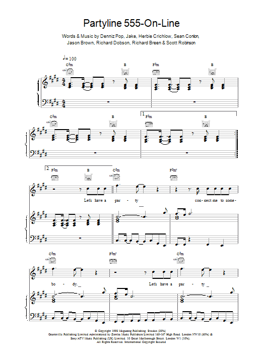 Five Partyline 555 On Line Sheet Music Notes & Chords for Piano, Vocal & Guitar - Download or Print PDF