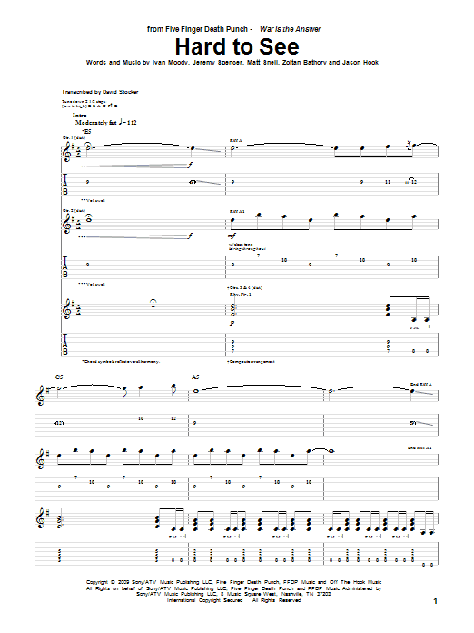 Hard To See sheet music