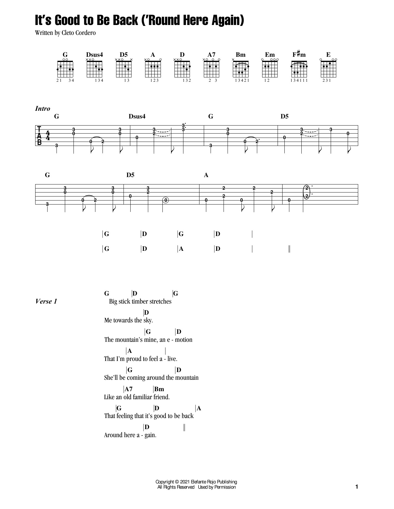 Flatland Cavalry It's Good To Be Back ('Round Here Again) Sheet Music Notes & Chords for Guitar Chords/Lyrics - Download or Print PDF
