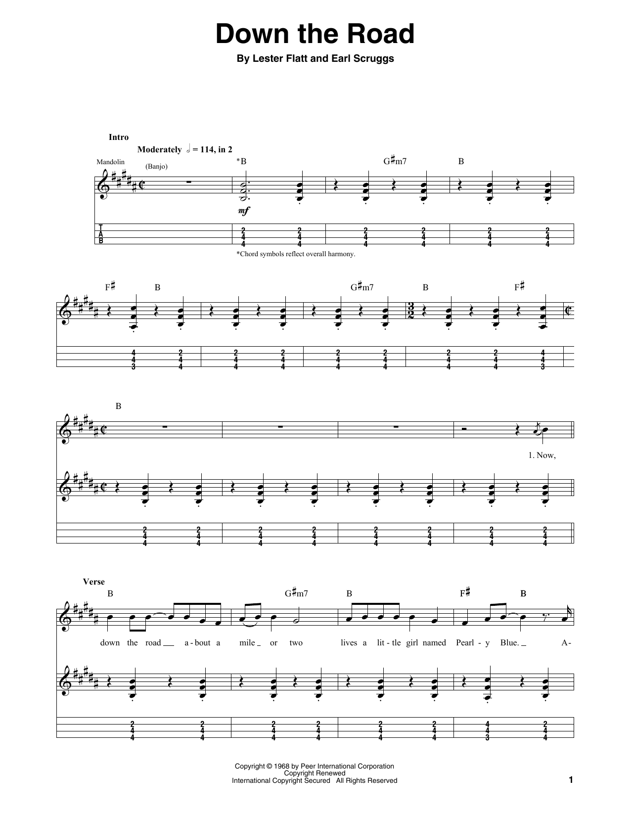 Flatt & Scruggs Down The Road Sheet Music Notes & Chords for Banjo Tab - Download or Print PDF