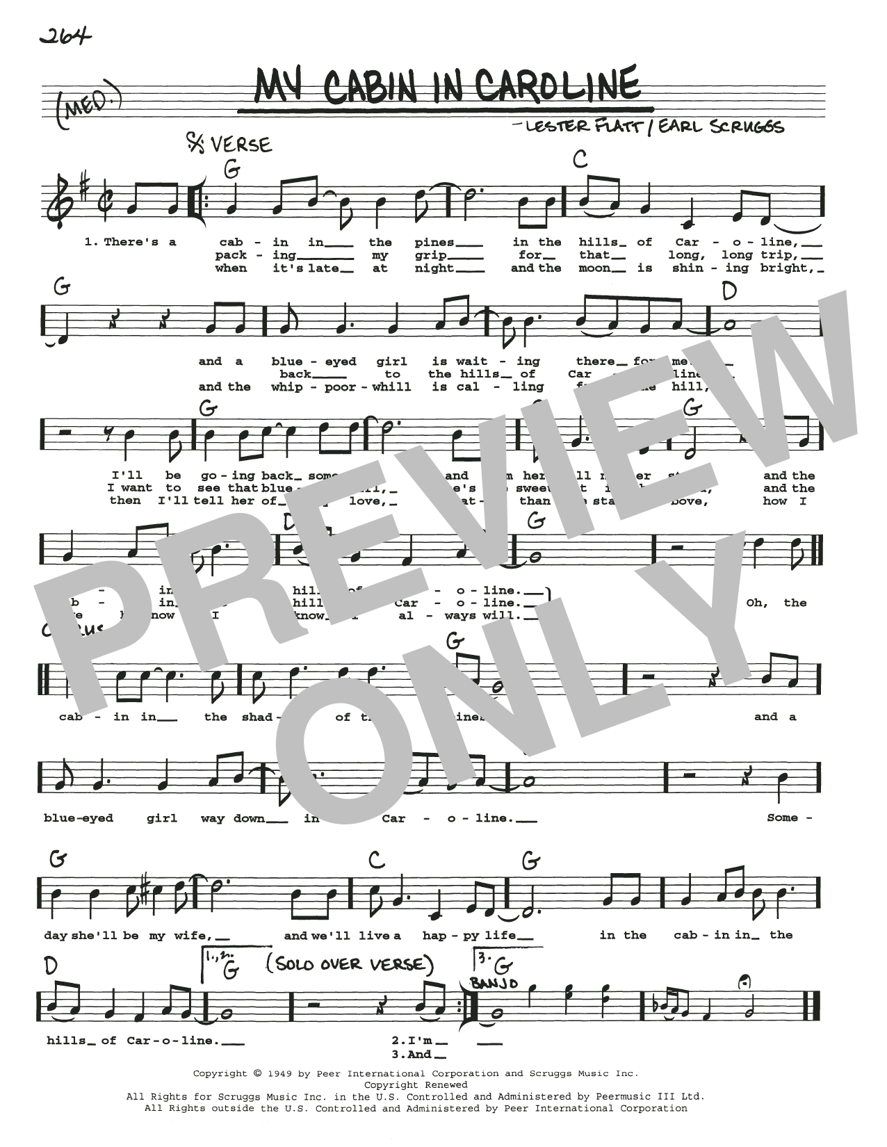 Flatt & Scruggs My Cabin In Caroline Sheet Music Notes & Chords for Real Book – Melody, Lyrics & Chords - Download or Print PDF