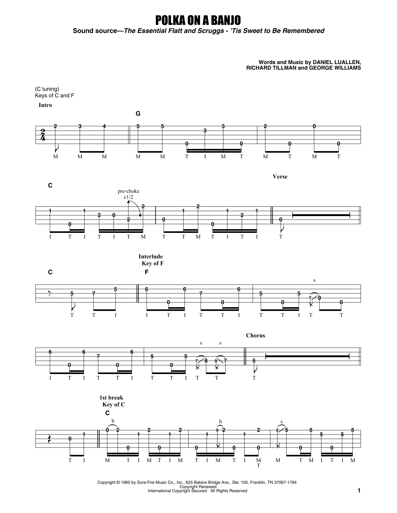 Flatt & Scruggs Polka On A Banjo Sheet Music Notes & Chords for Banjo Tab - Download or Print PDF