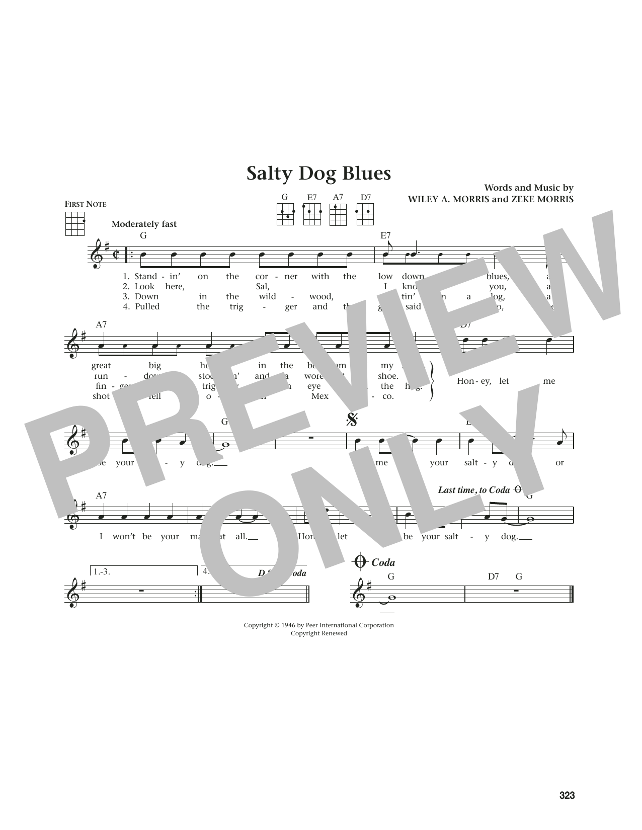 Flatt & Scruggs Salty Dog Blues (from The Daily Ukulele) (arr. Jim Beloff) Sheet Music Notes & Chords for Ukulele - Download or Print PDF