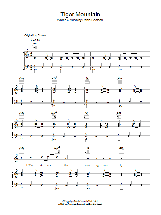 Fleet Foxes Tiger Mountain Peasant Song Sheet Music Notes & Chords for Guitar Lead Sheet - Download or Print PDF