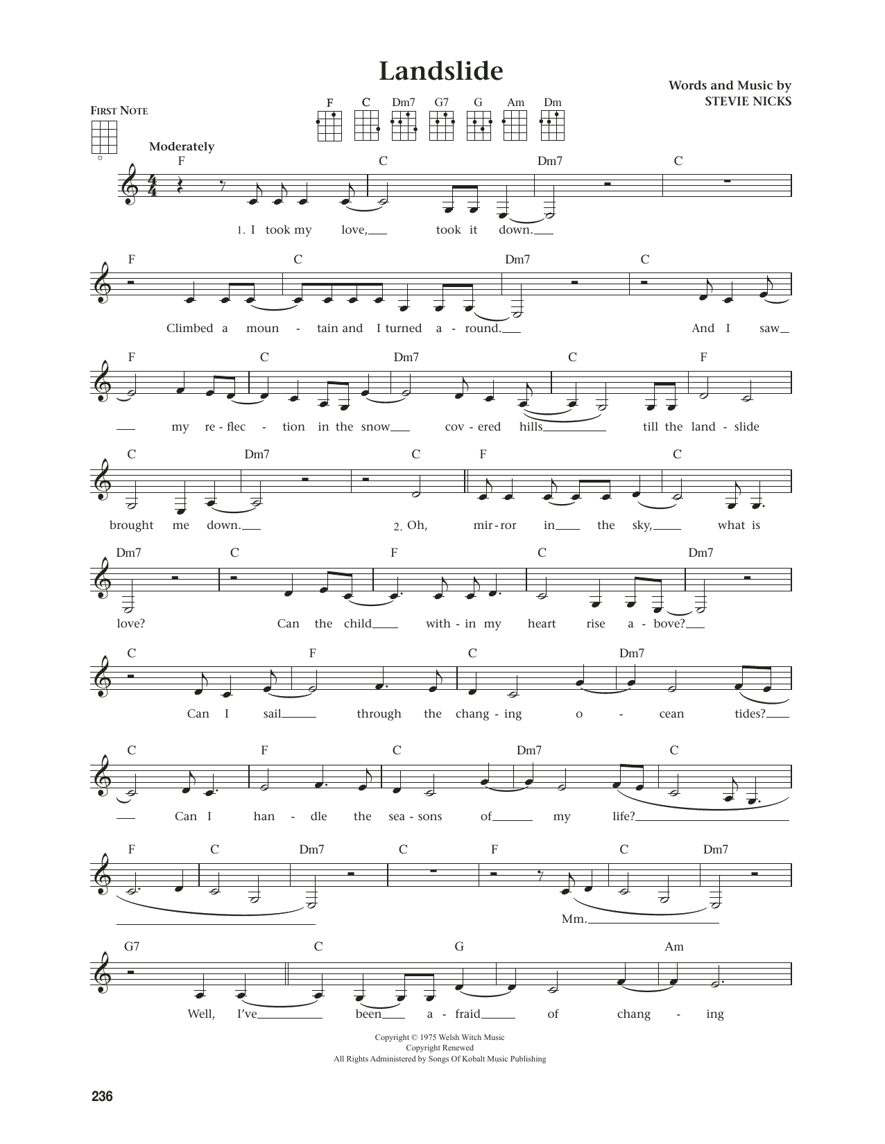 Fleetwood Mac Landslide (from The Great Ukulele) (arr. Jim Beloff) Sheet Music Notes & Chords for Ukulele - Download or Print PDF