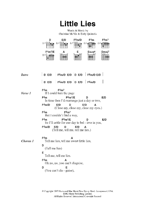 Fleetwood Mac Little Lies Sheet Music Notes & Chords for Clarinet - Download or Print PDF