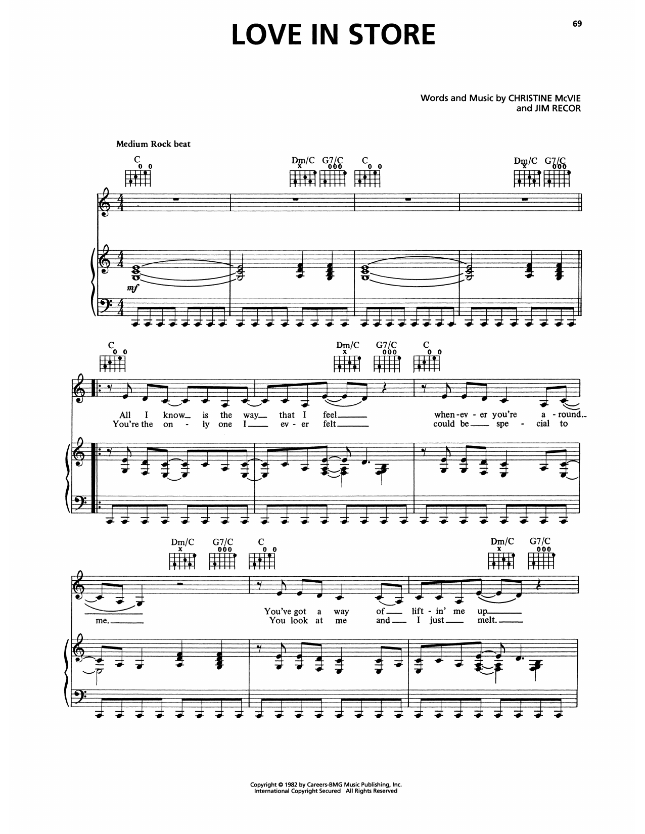 Fleetwood Mac Love In Store Sheet Music Notes & Chords for Piano, Vocal & Guitar Chords (Right-Hand Melody) - Download or Print PDF