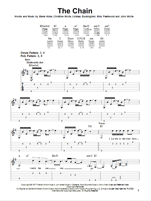 Fleetwood Mac The Chain Sheet Music Notes & Chords for Bass Voice - Download or Print PDF