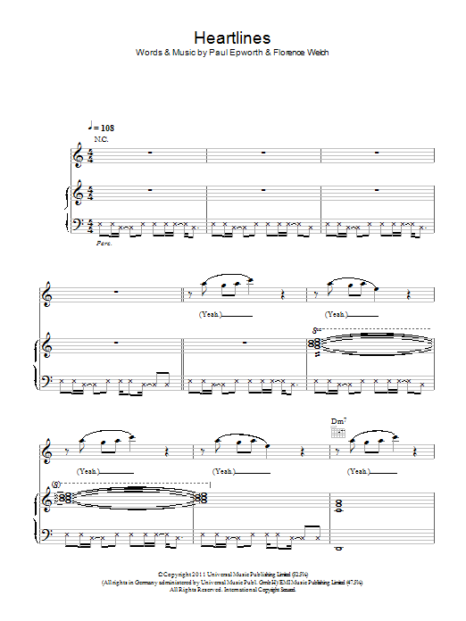 Florence And The Machine Heartlines Sheet Music Notes & Chords for Piano, Vocal & Guitar (Right-Hand Melody) - Download or Print PDF