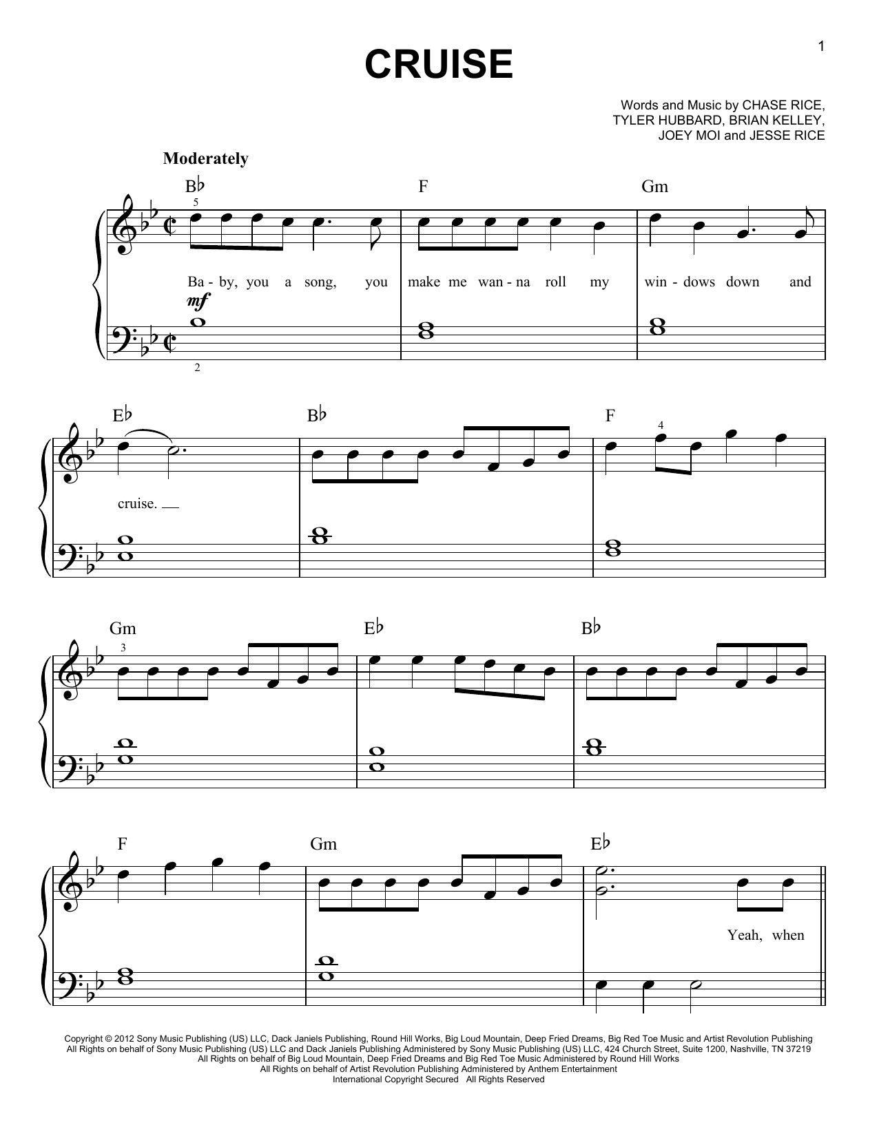 Florida Georgia Line Cruise Sheet Music Notes & Chords for Tenor Saxophone - Download or Print PDF