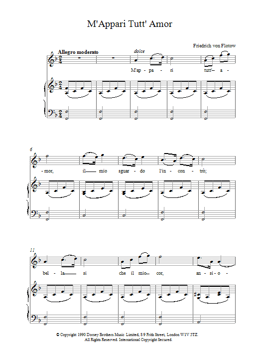 Flotow MAppari Sheet Music Notes & Chords for Piano & Vocal - Download or Print PDF