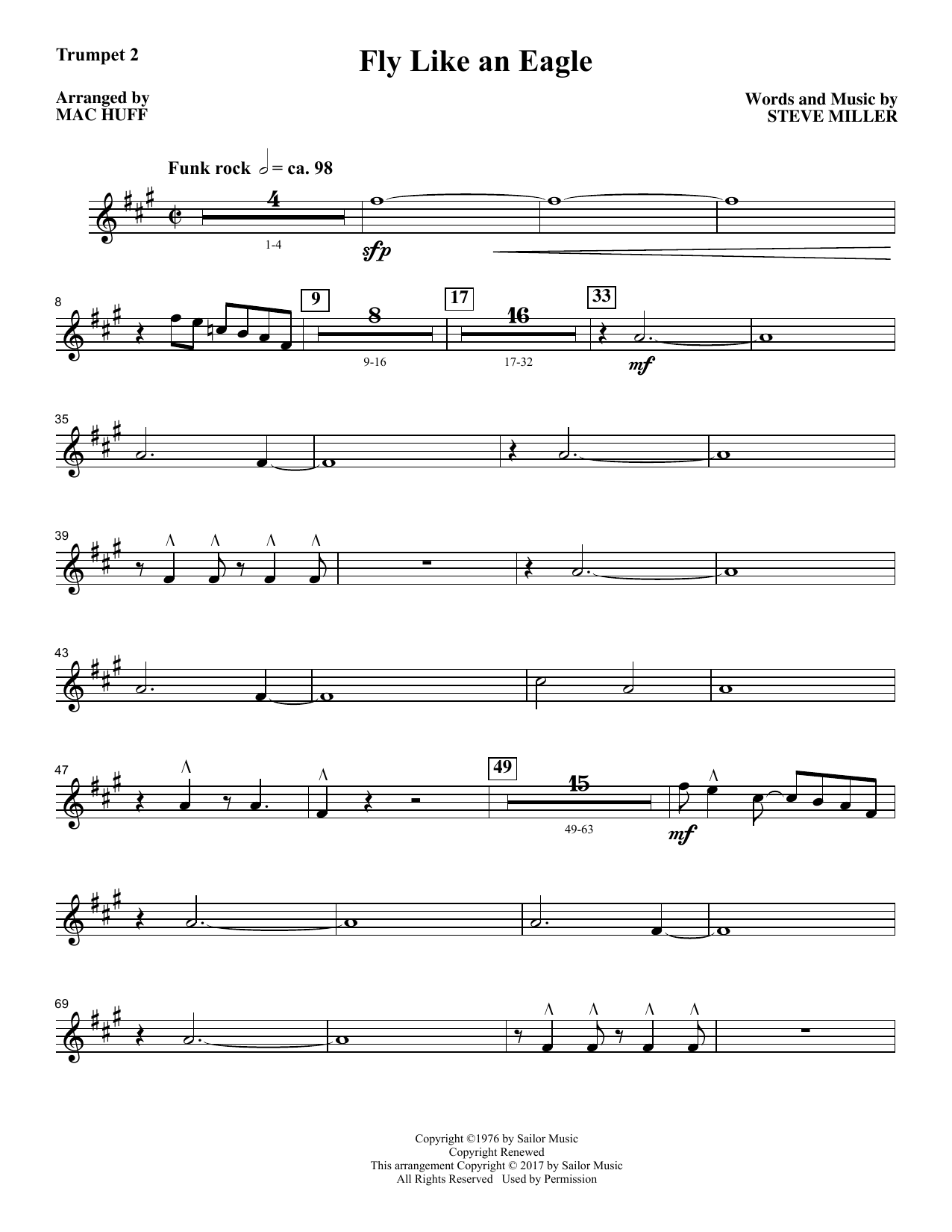 Mac Huff Fly Like An Eagle Bb Trumpet 2 Sheet Music Download Pdf Score 365349