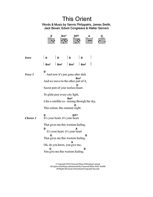 Foals This Orient Sheet Music Notes & Chords for Lyrics & Chords - Download or Print PDF