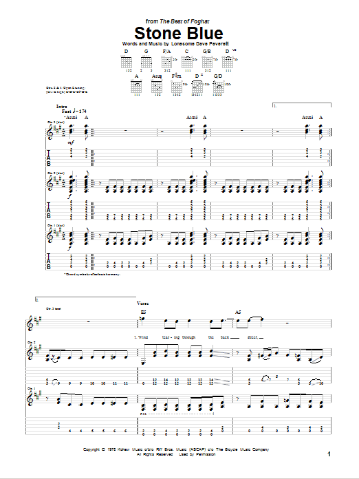 Foghat Stone Blue Sheet Music Notes & Chords for Guitar Tab - Download or Print PDF Foghat Stone Blue Sheet Music Notes & Chords for Guitar Tab - Download or Print PDF