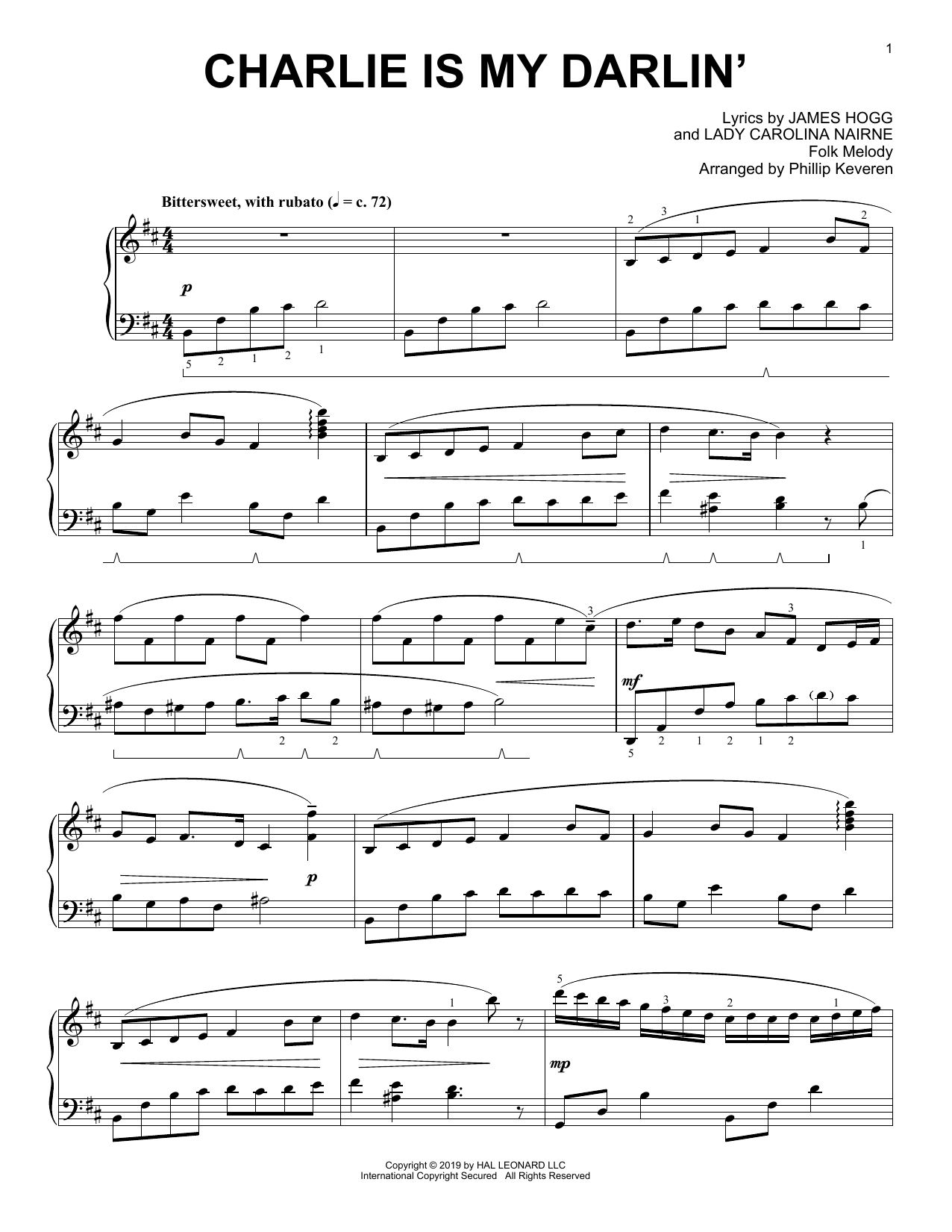 Folk melody Charlie Is My Darlin' (arr. Phillip Keveren) Sheet Music Notes & Chords for Piano Solo - Download or Print PDF
