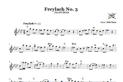 Folk Tune Freylach No. 3 (Jewish Dance) Sheet Music Notes & Chords for Melody Line, Lyrics & Chords - Download or Print PDF