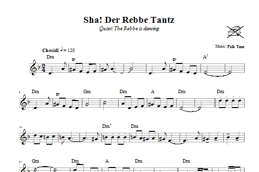 Folk Tune Sha! Der Rebbe Tantz (Quiet! The Rebbe Is Dancing) Sheet Music Notes & Chords for Melody Line, Lyrics & Chords - Download or Print PDF
