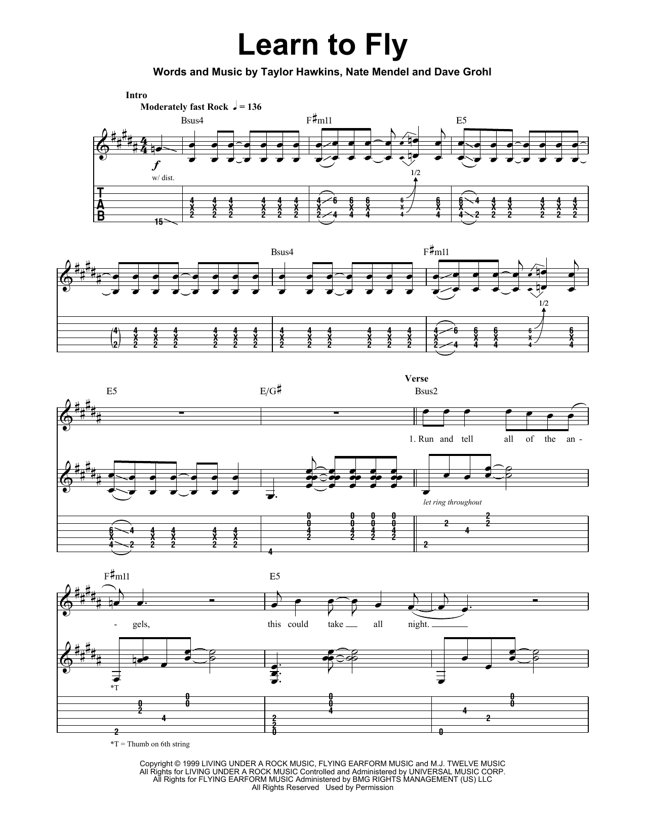 Learn To Fly sheet music