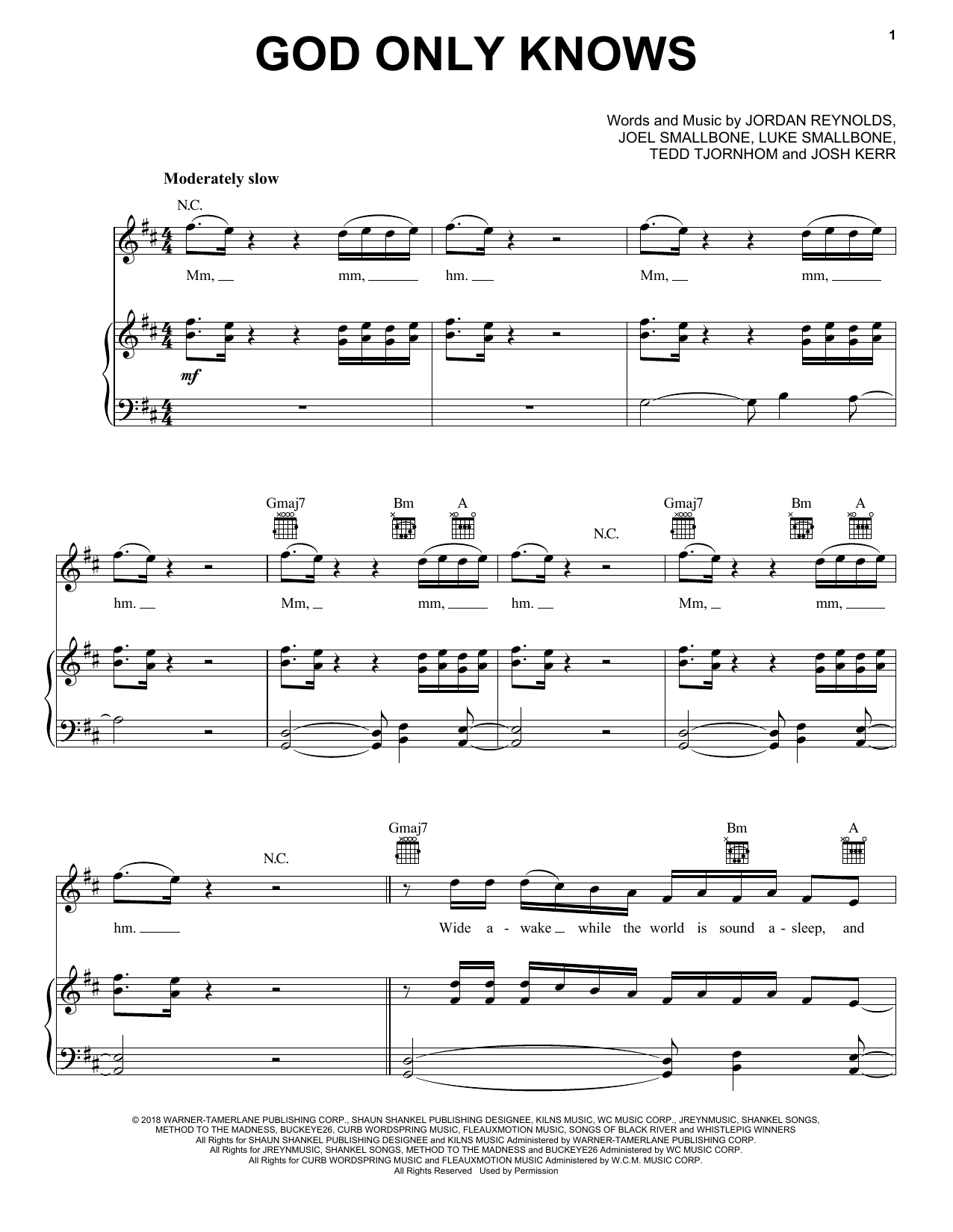 for KING & COUNTRY God Only Knows Sheet Music Notes & Chords for Easy Piano - Download or Print PDF