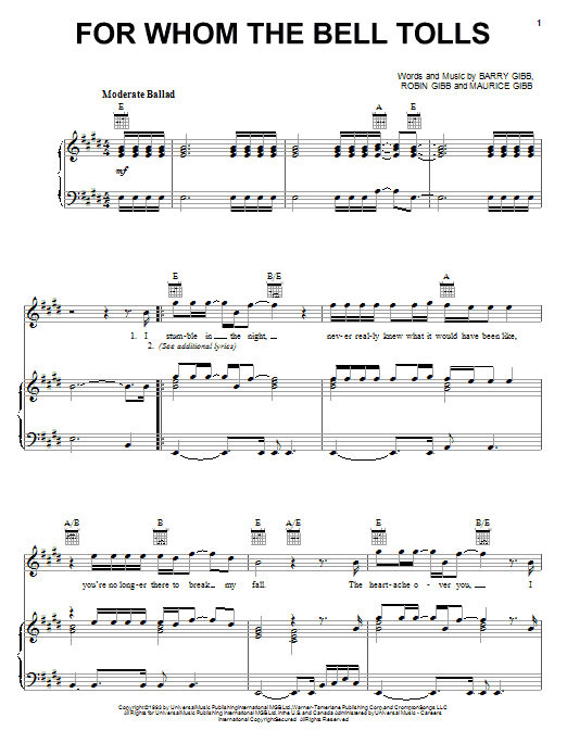 Metallica For Whom The Bell Tolls Sheet Music Download Pdf Score 199489